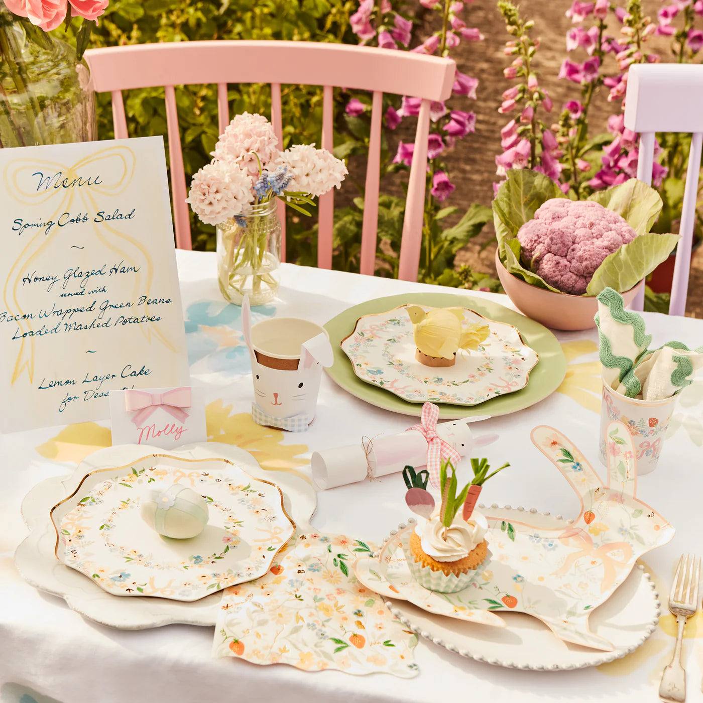 Elegant Floral Dinner Plates (x8)