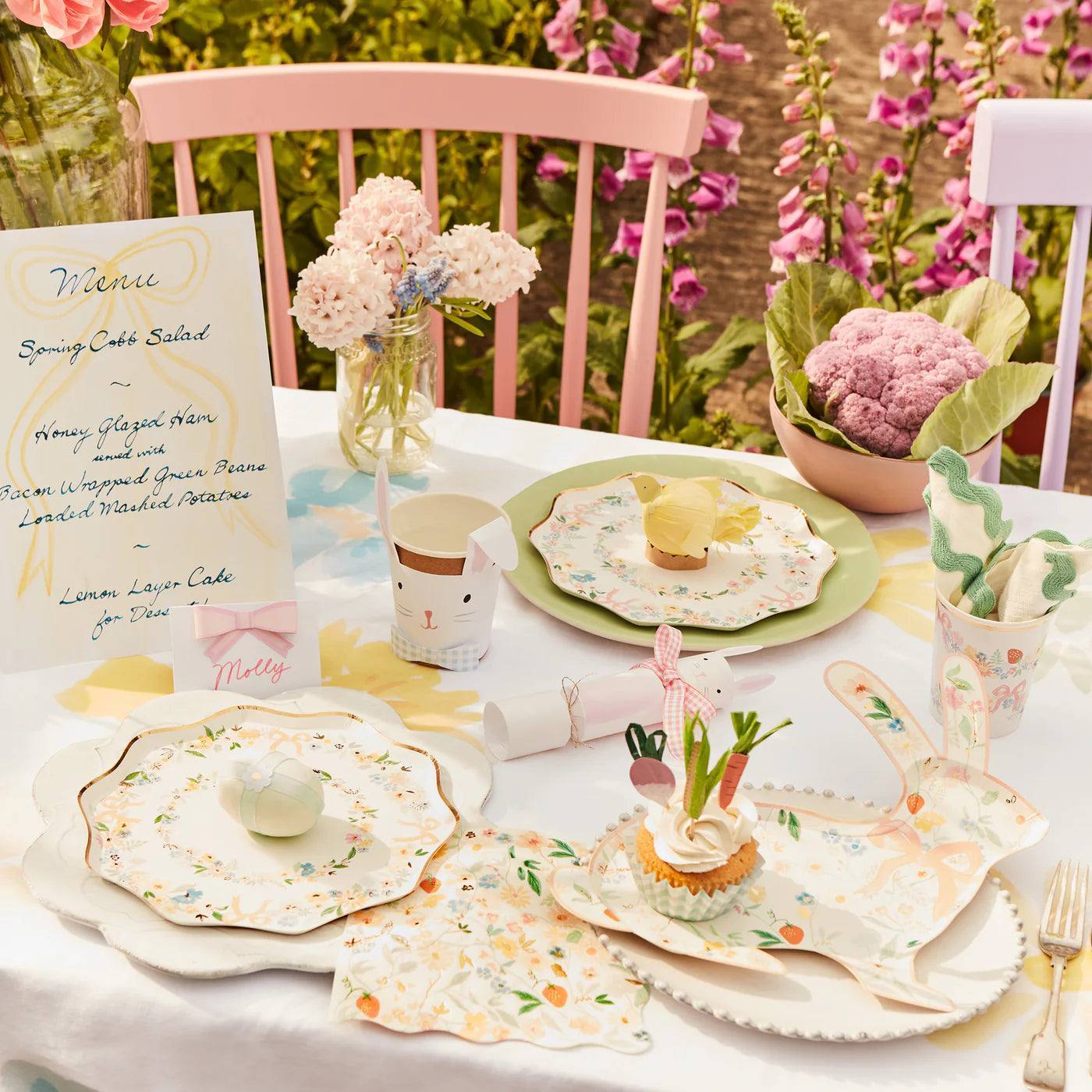 Elegant Floral Dinner Plates (x8)