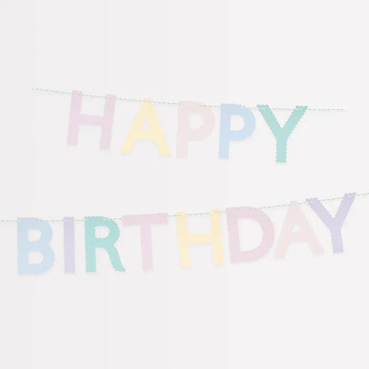 Scallop Pastel Happy Birthday Garland