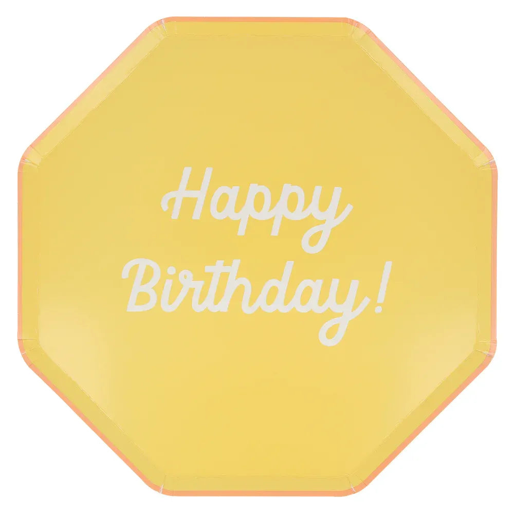 Mixed Happy Birthday Dinner Plates (x8)
