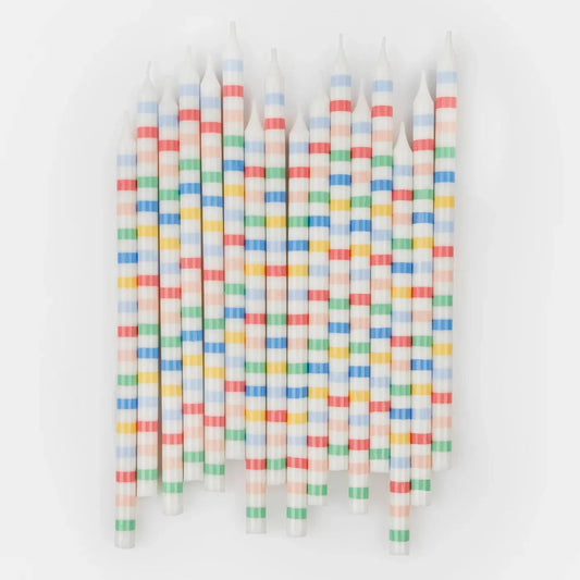 Multi Stripe Candles (x16)