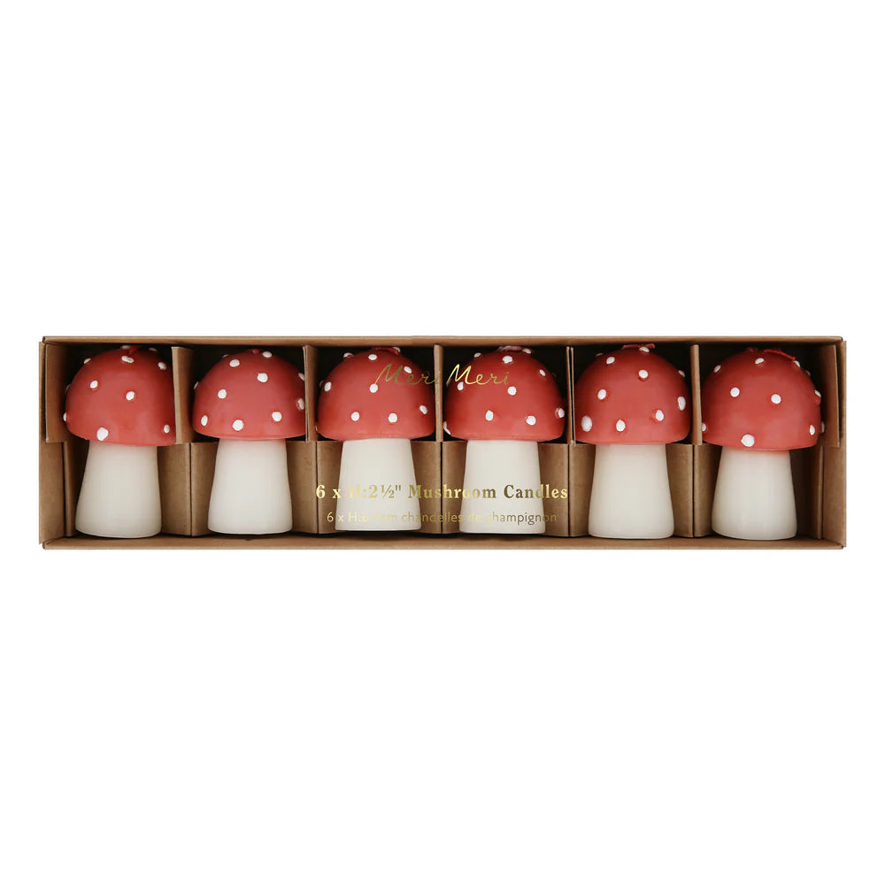 Mini Mushroom Candles (x6)