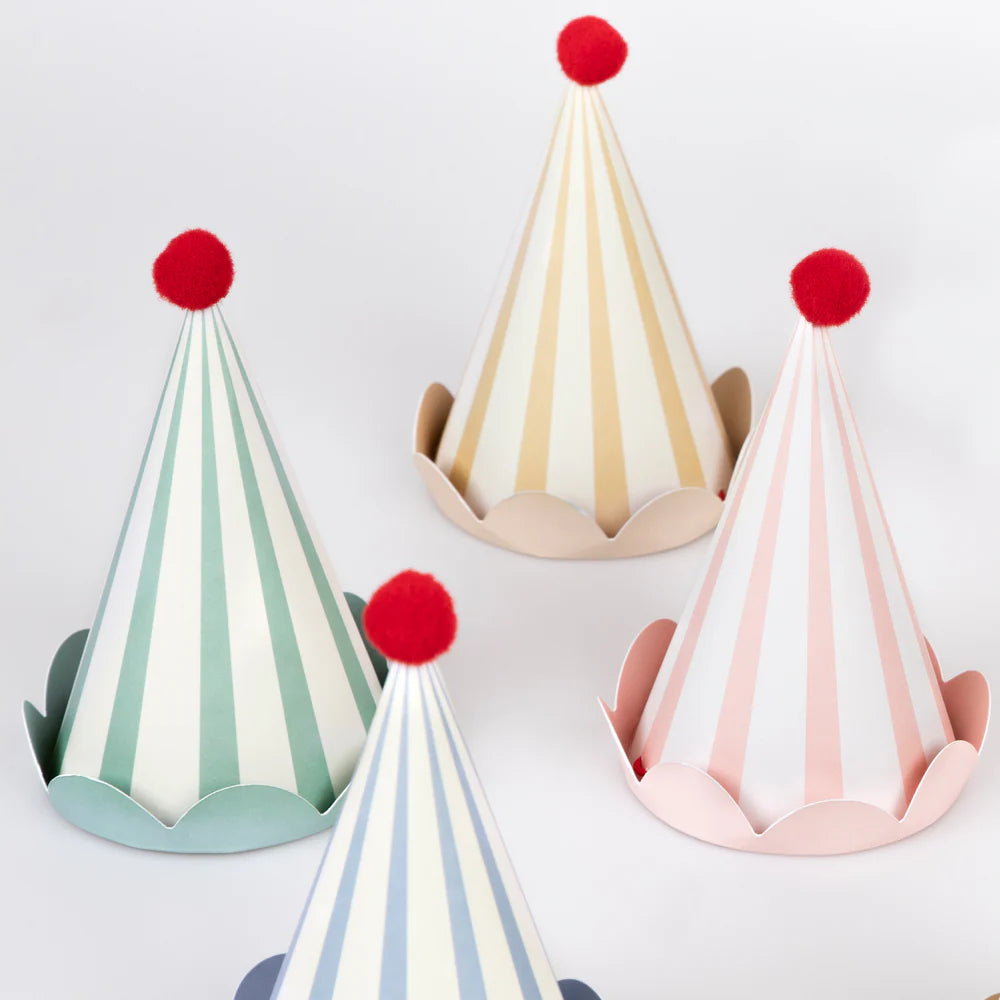 Pastel Stripe Hats (x8)