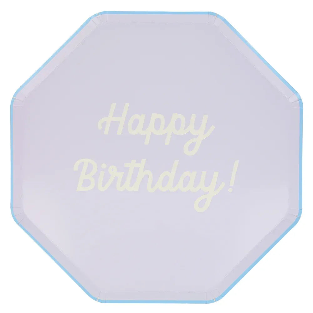 Mixed Happy Birthday Dinner Plates (x8)