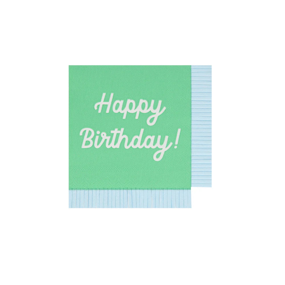 Mixed Happy Birthday Small Napkins (x16)