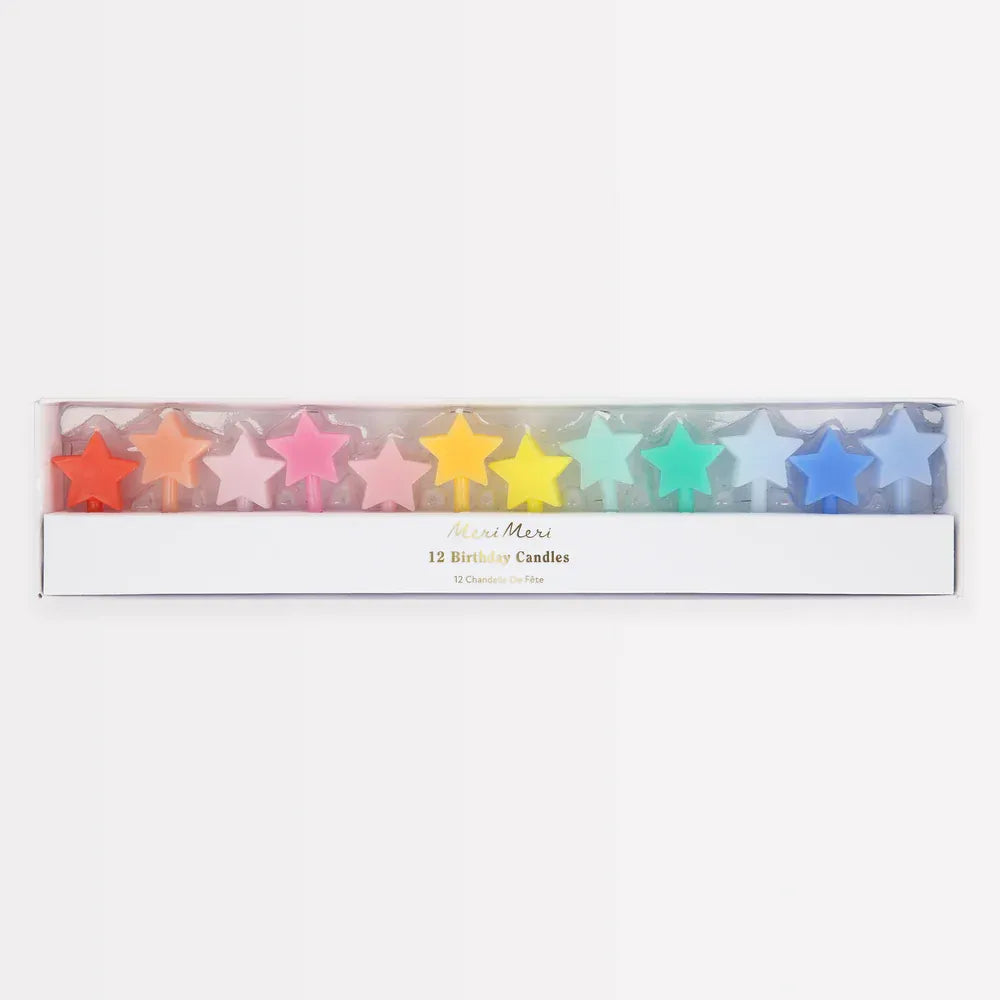 Rainbow Star Candles (12)