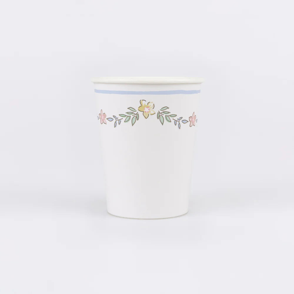Chintz Border Cups (x 8)