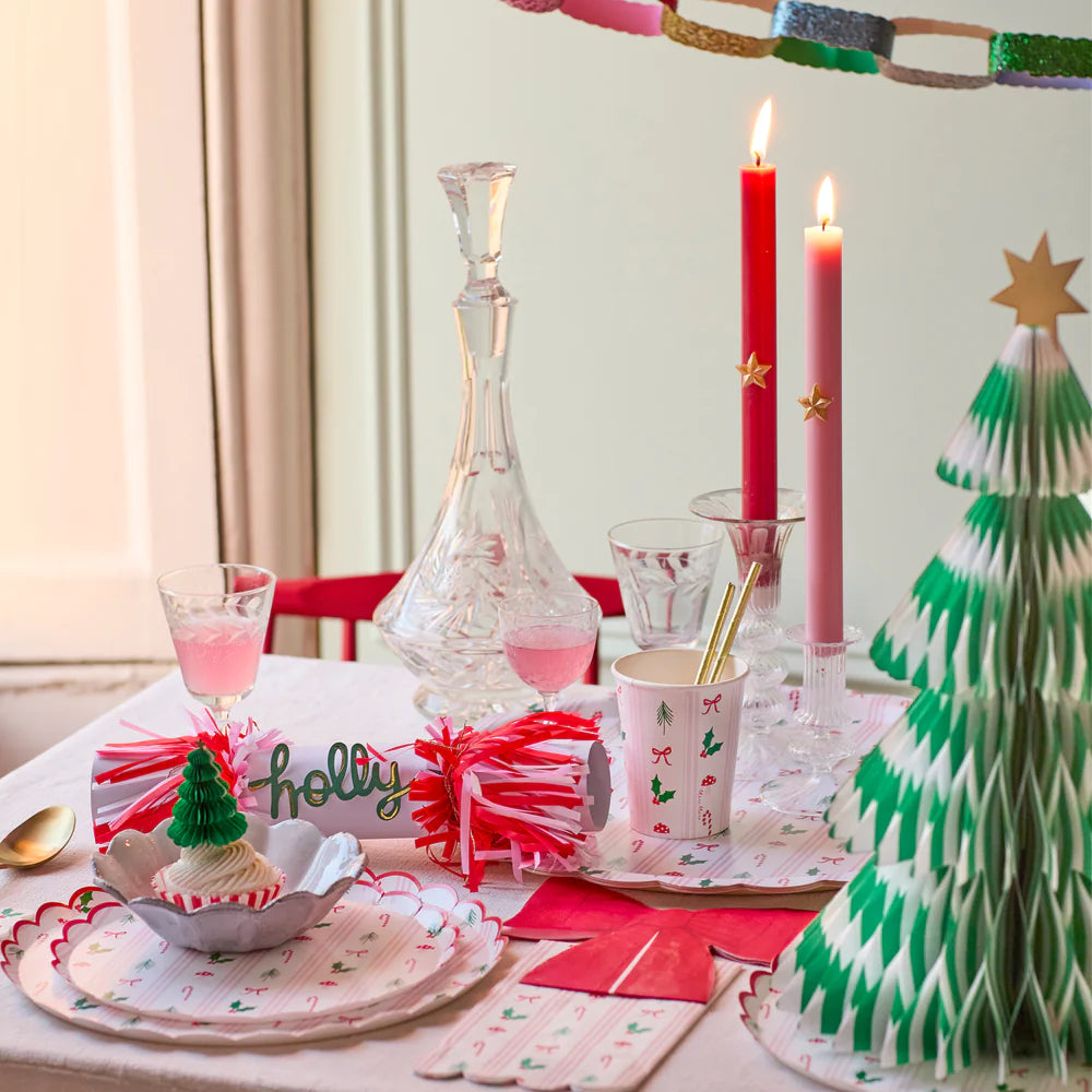 Festive Icon Stripe Dinner Plates (x8)