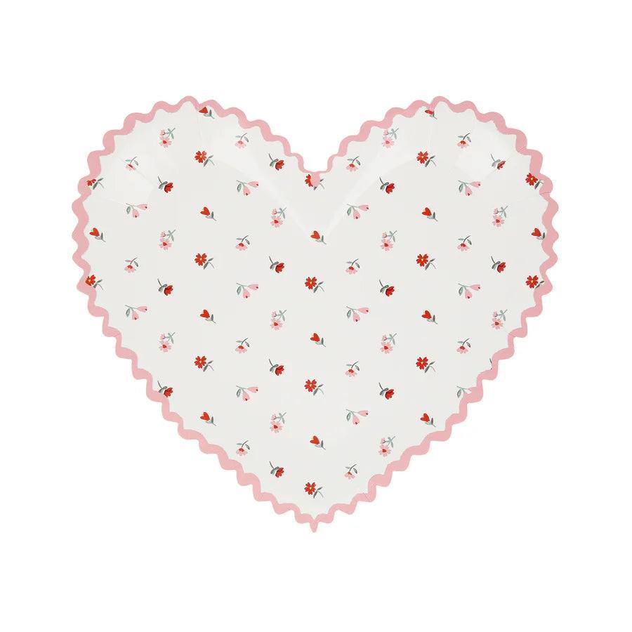 Vintage Rose Heart Plates