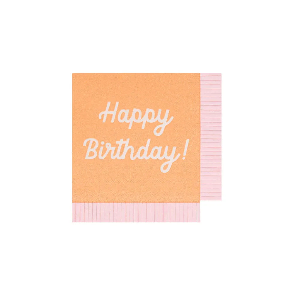 Mixed Happy Birthday Small Napkins (x16)