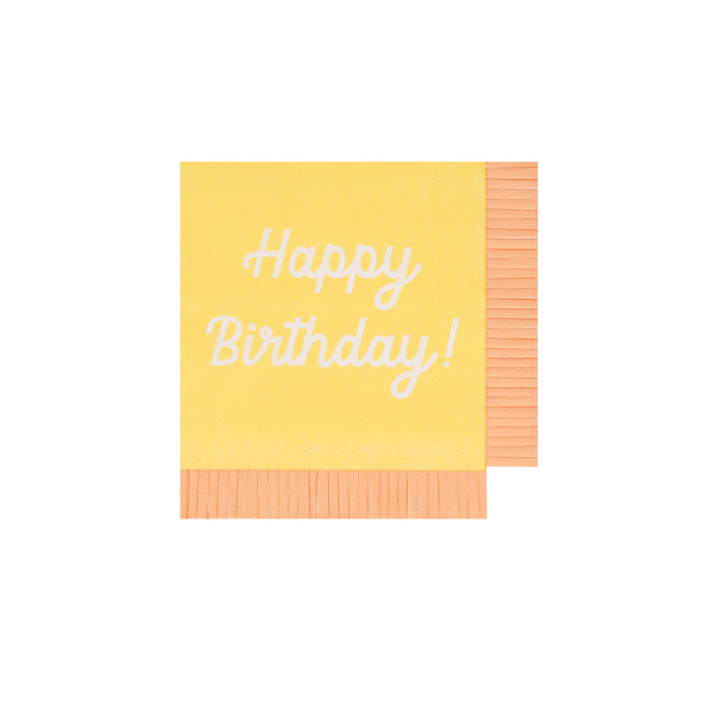 Mixed Happy Birthday Small Napkins (x16)