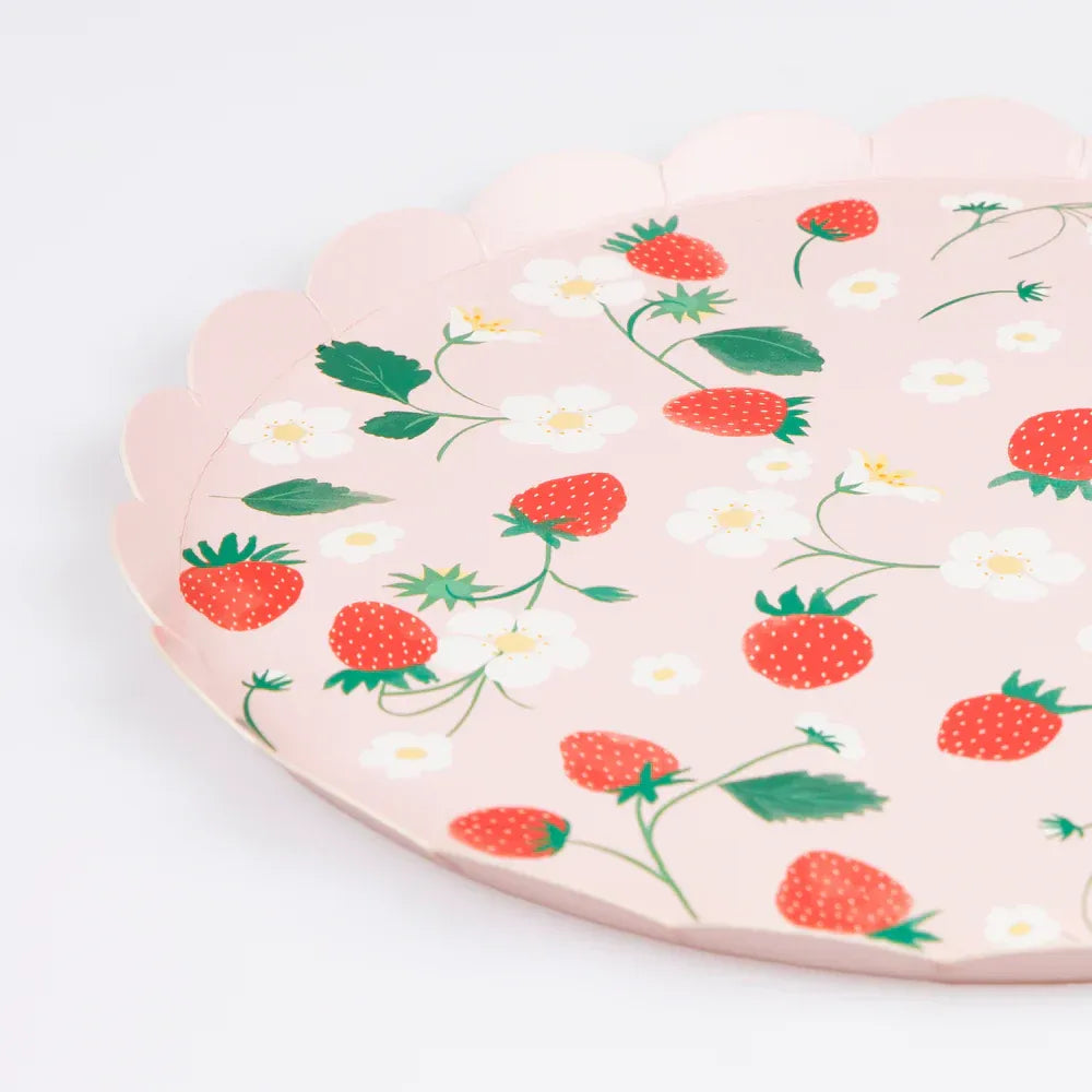 Strawberry Pattern Side Plates (x8)