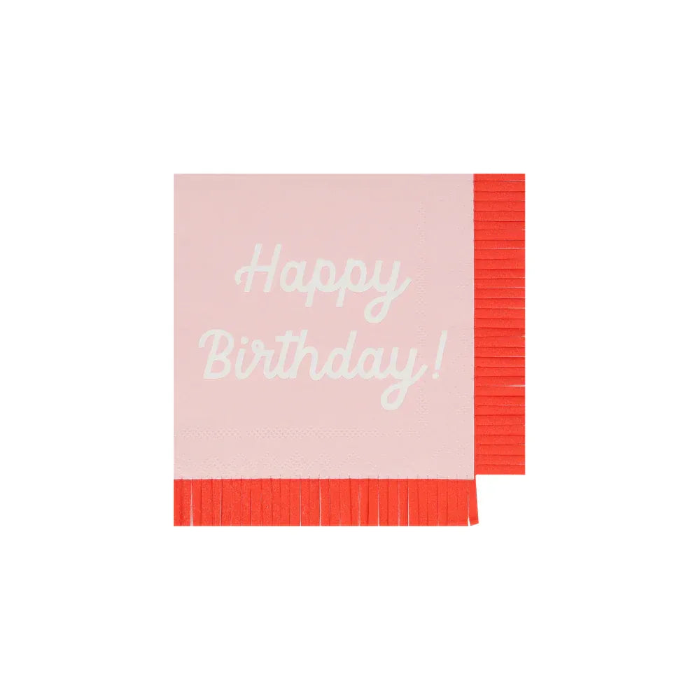 Mixed Happy Birthday Small Napkins (x16)