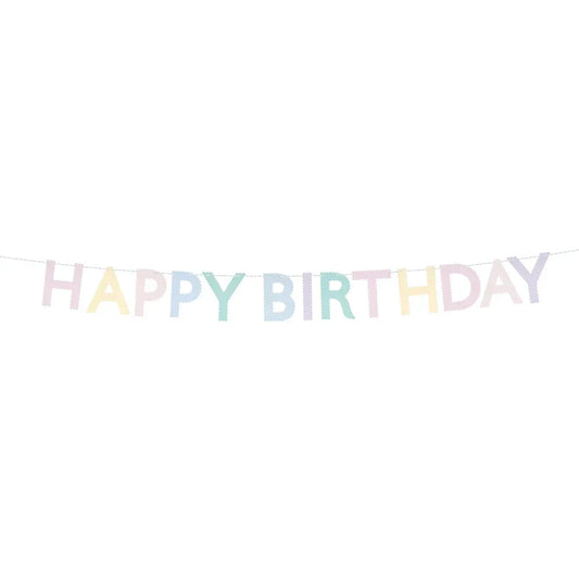 Scallop Pastel Happy Birthday Garland