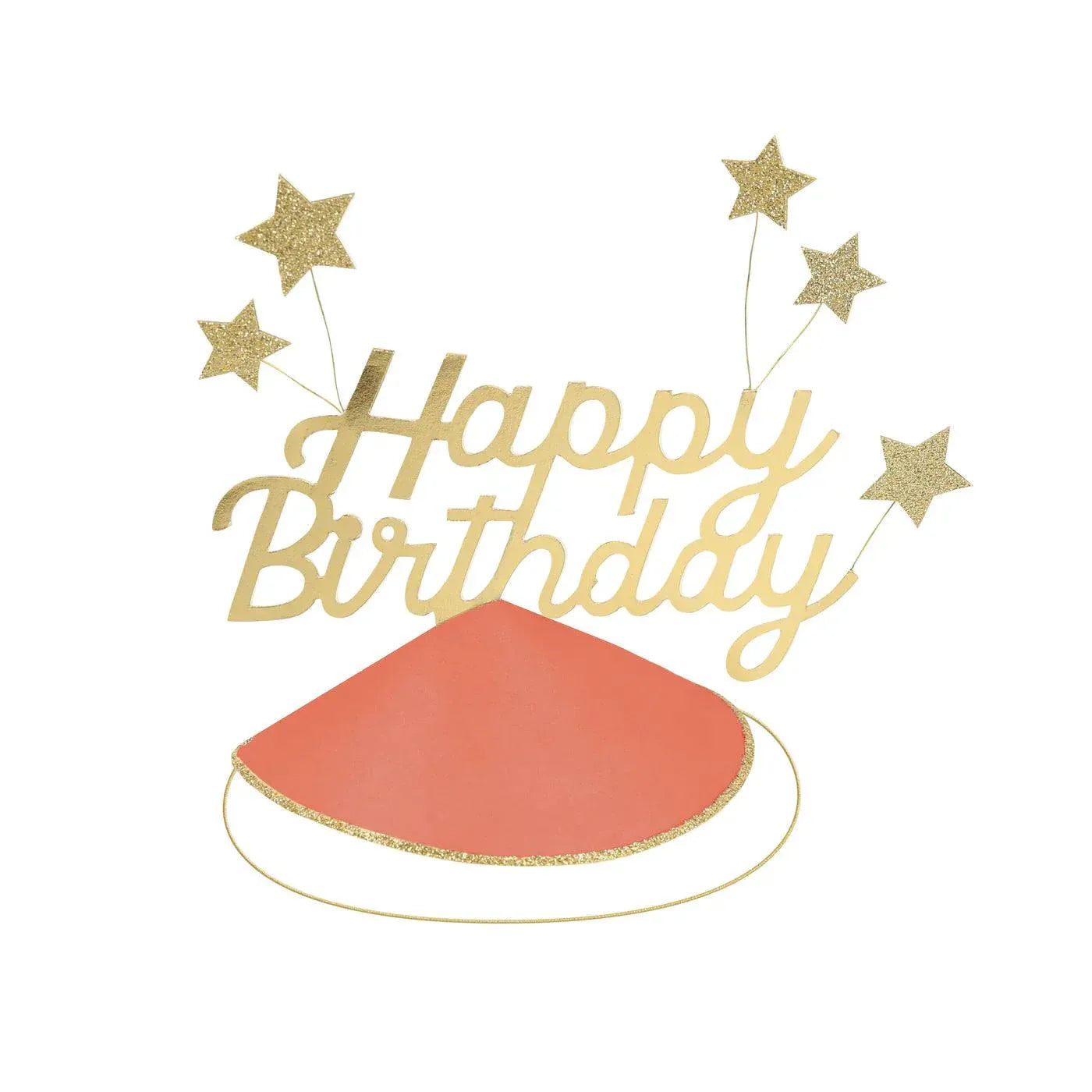 Happy Birthday & Stars Party Hats (x6)