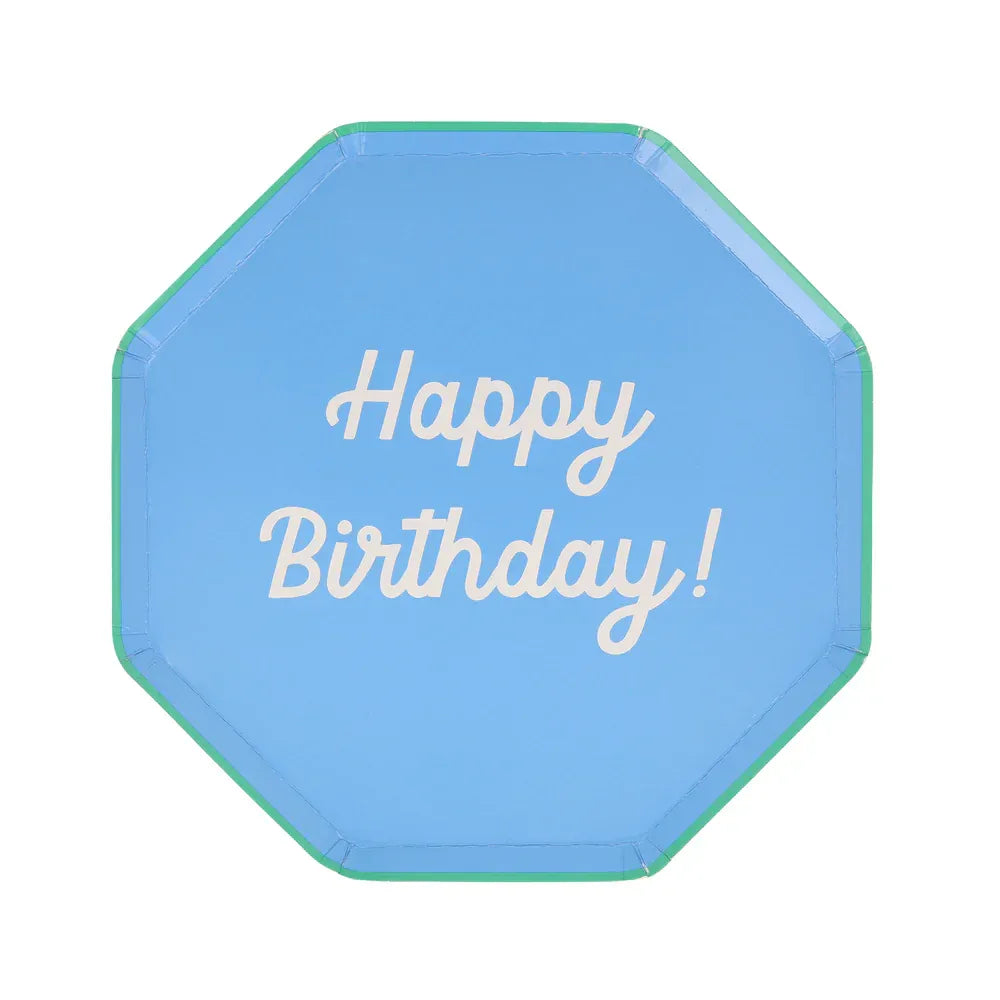 Mixed Happy Birthday Side Plates (x8)