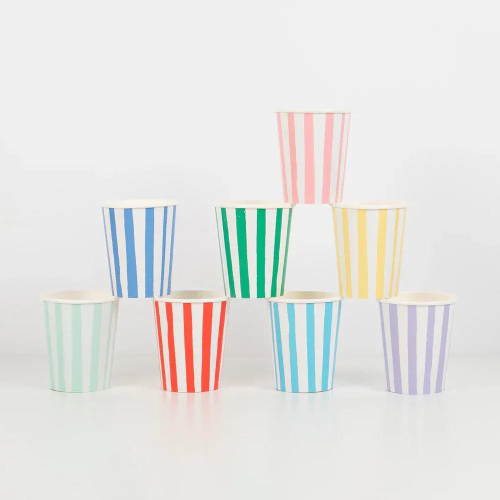 Mixed Stripe Cups (x8)