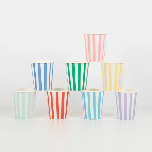 Mixed Stripe Cups (x8)