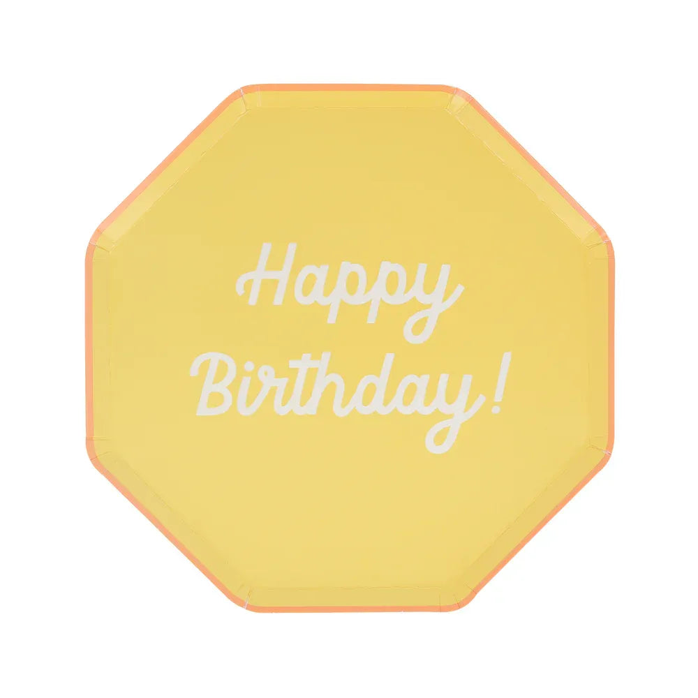 Mixed Happy Birthday Side Plates (x8)