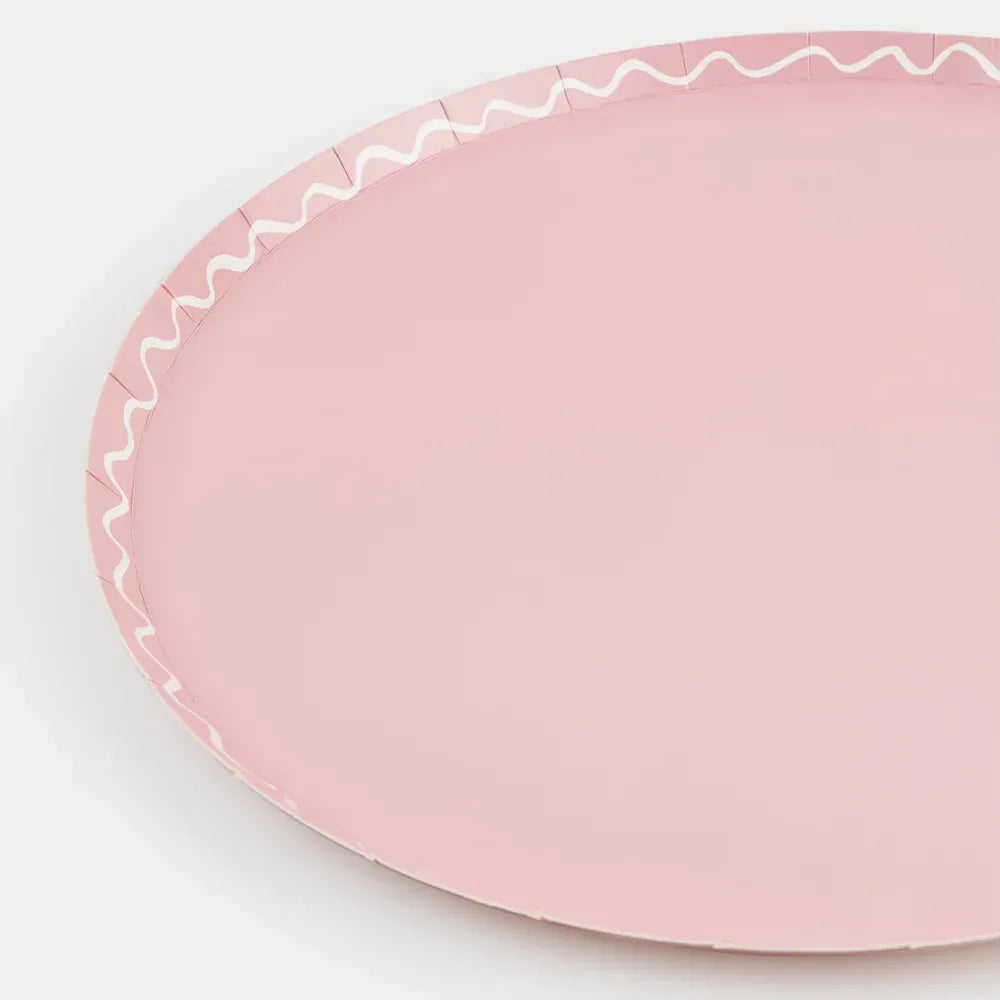 Mixed Wavy Line Dinner Plates (x8)