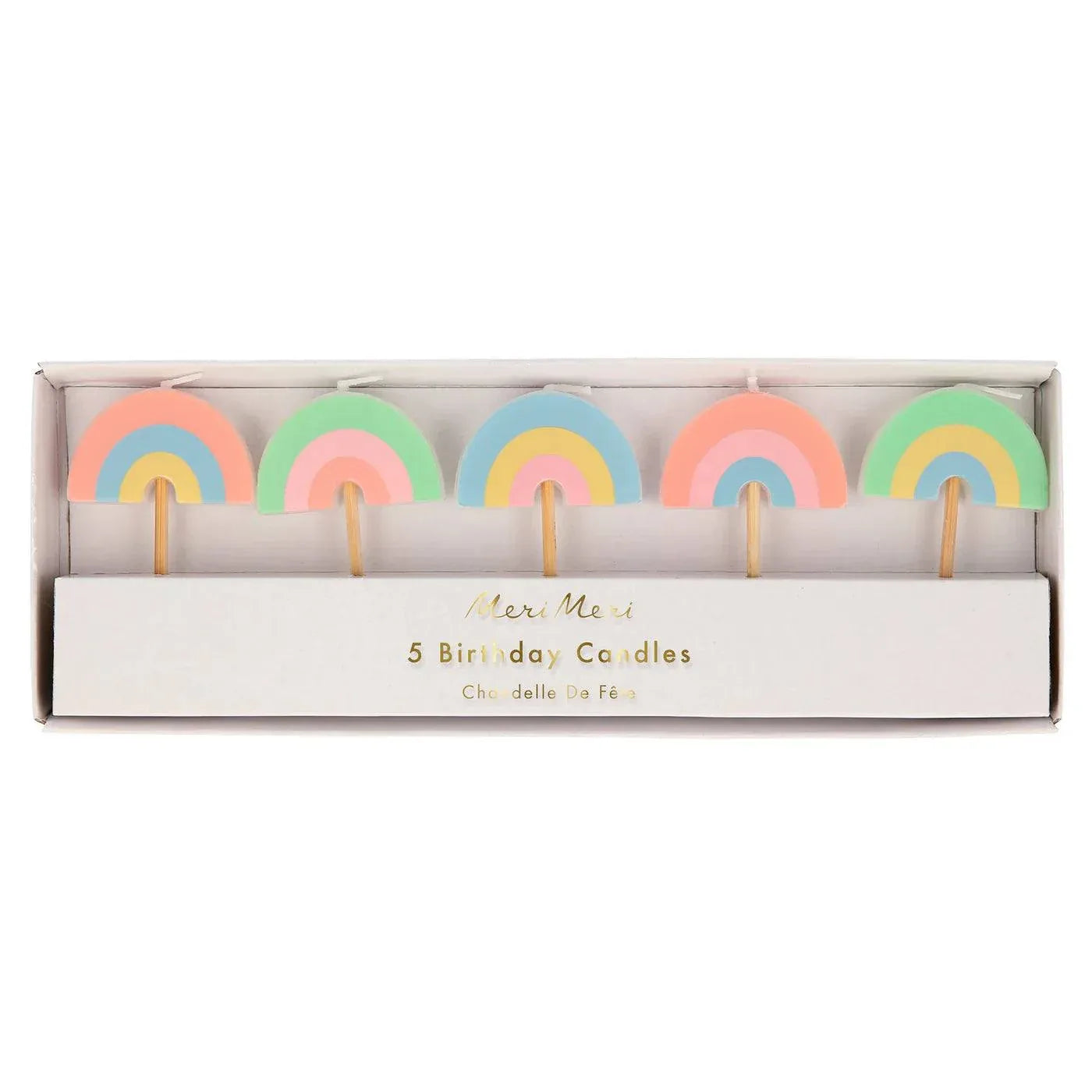 Rainbow Party Candles (x5)