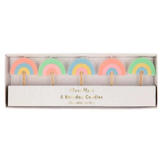 Rainbow Party Candles (x5)