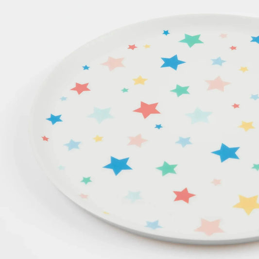 Star Pattern Recycled Plastic Large Plates (x6)