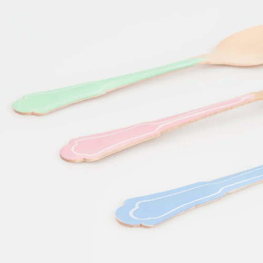Elegant Mixed Colour Wooden Cutlery Set (x24)