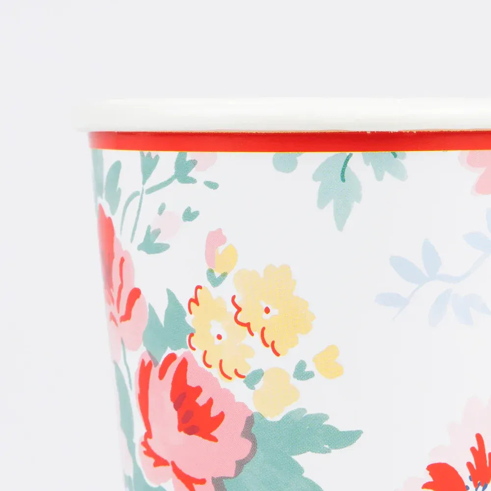 Vintage Floral Cups (x8)