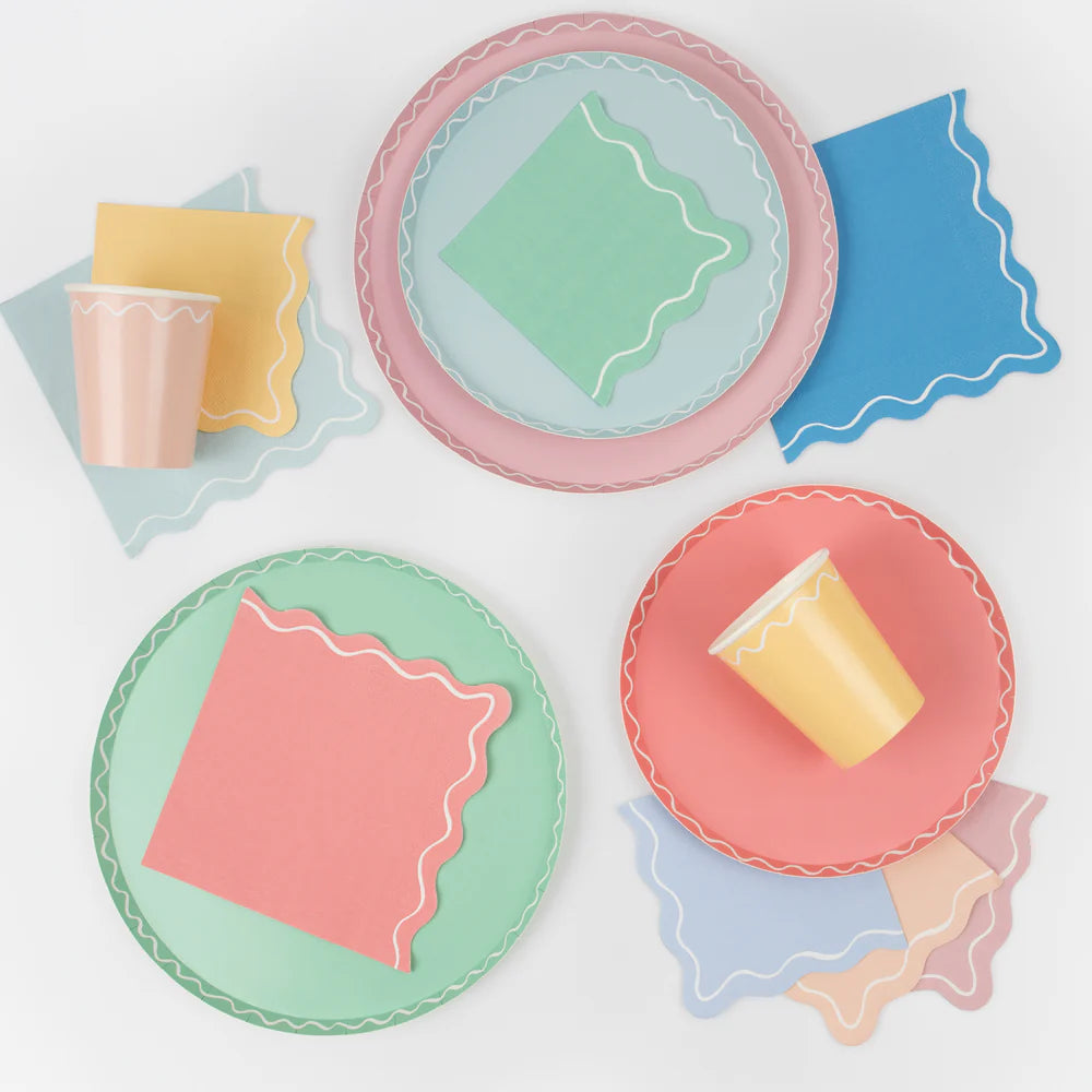 Mixed Wavy Line Side Plates (x8)