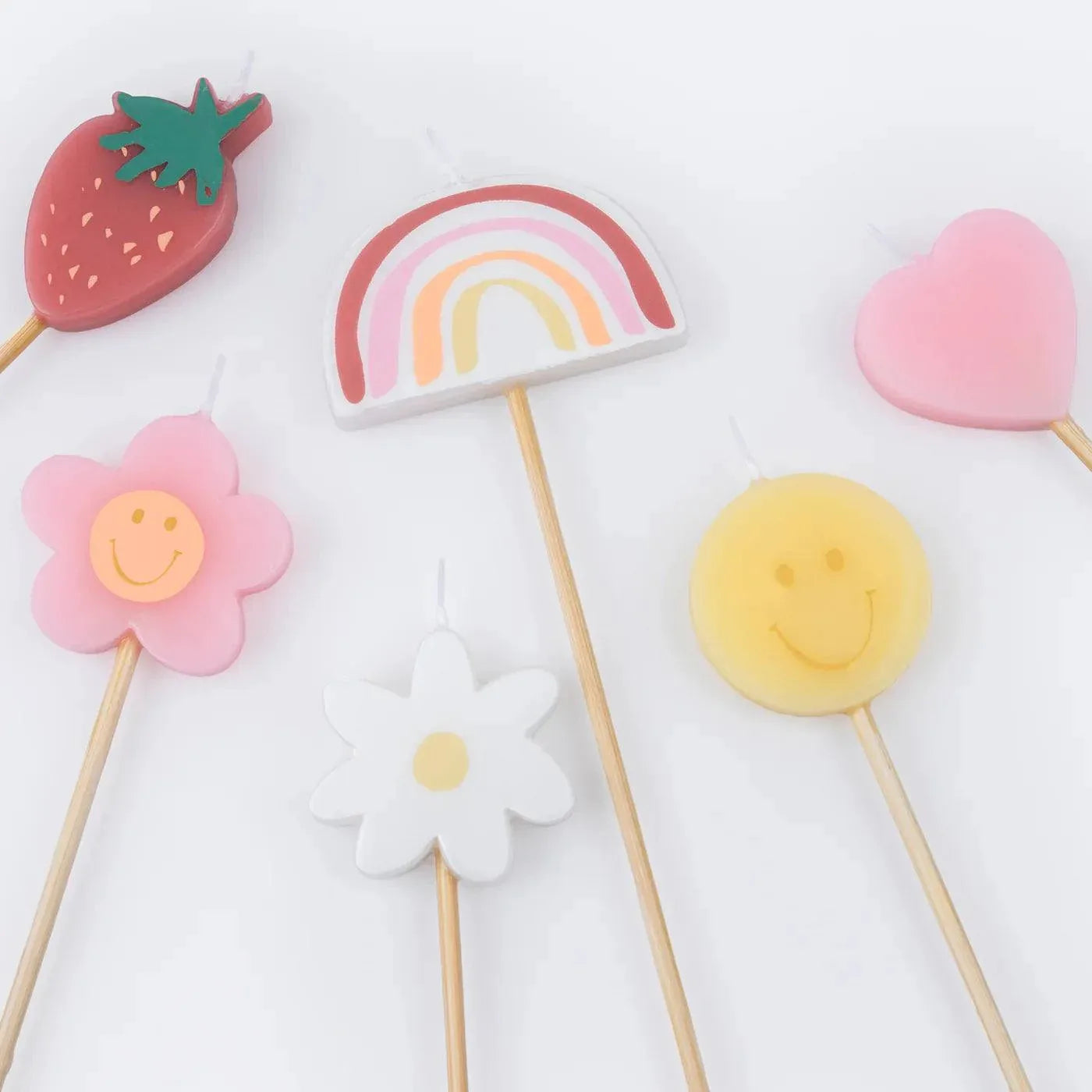 Happy Icons Face Candles (x6)