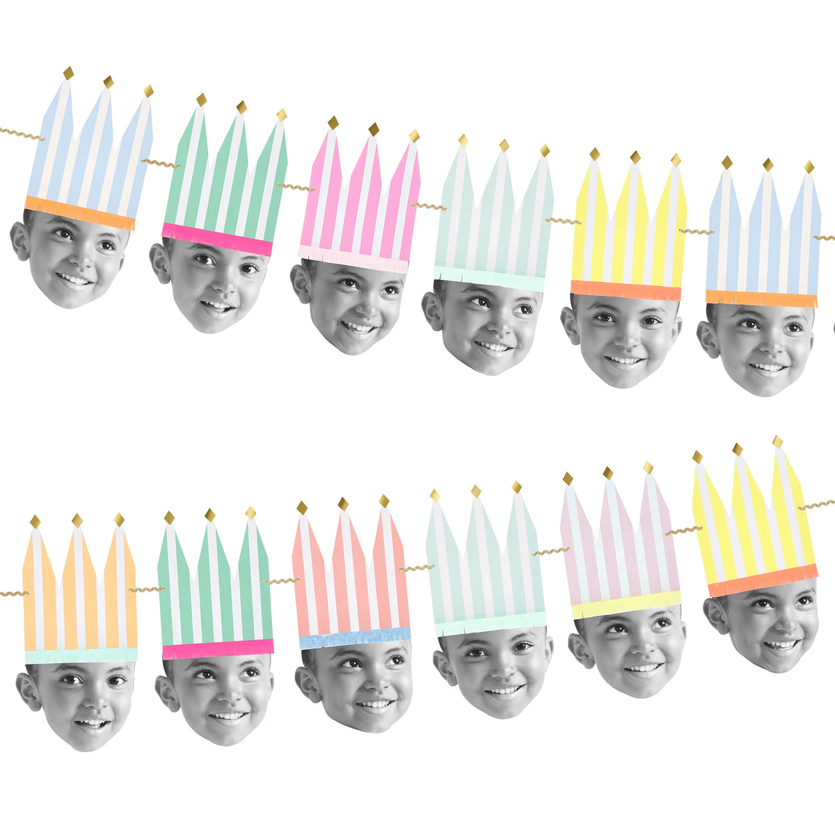 DIY Photo Party Crown Garland