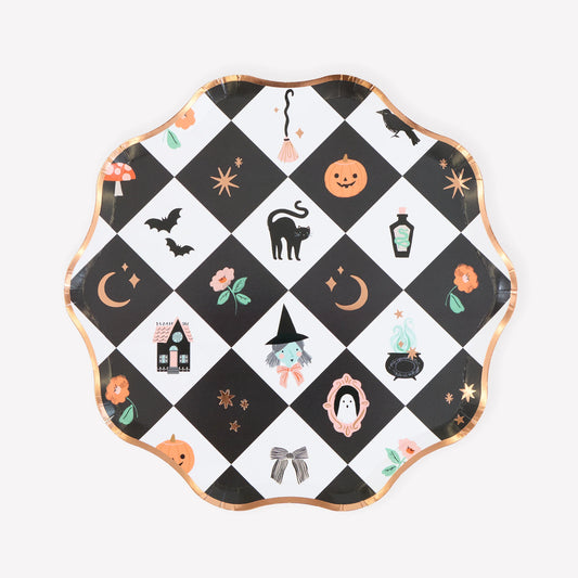 Patchwork Halloween Side Plates | Pack of 8