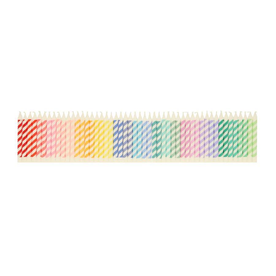 Rainbow Striped Mini Candles (x50)