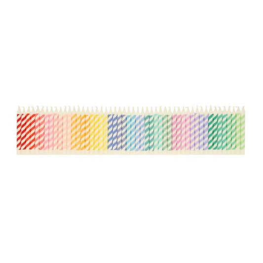 Rainbow Striped Mini Candles (x50)