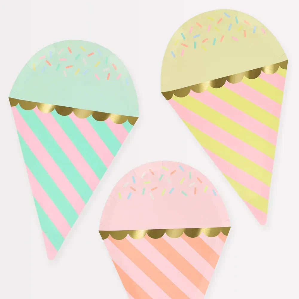 Ice Cream With Sprinkles Plates (x8)