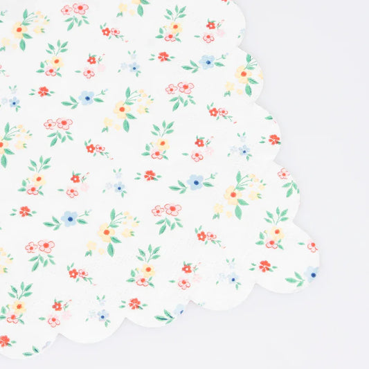 Ditsy Posy Scalloped Small Napkins (x16)