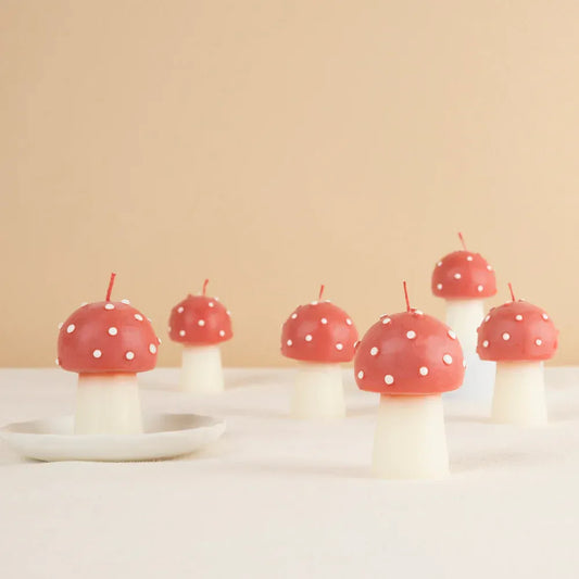 Mini Mushroom Candles (x6)