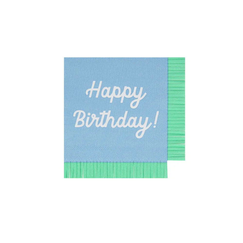 Mixed Happy Birthday Small Napkins (x16)