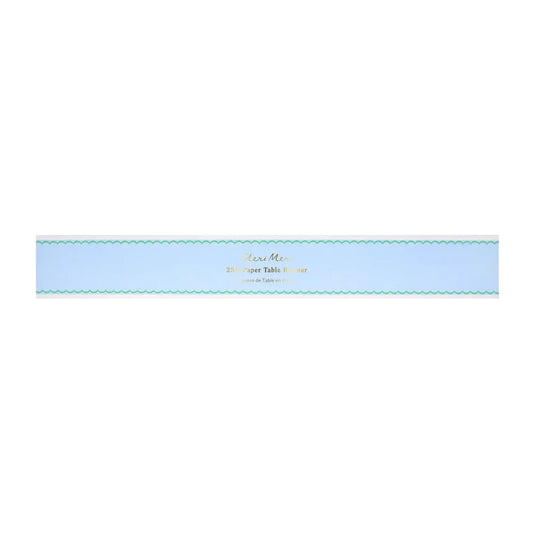Scalloped Edge Blue Green Table Runner