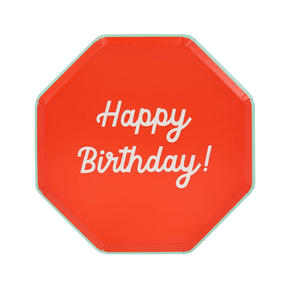 Mixed Happy Birthday Side Plates (x8)