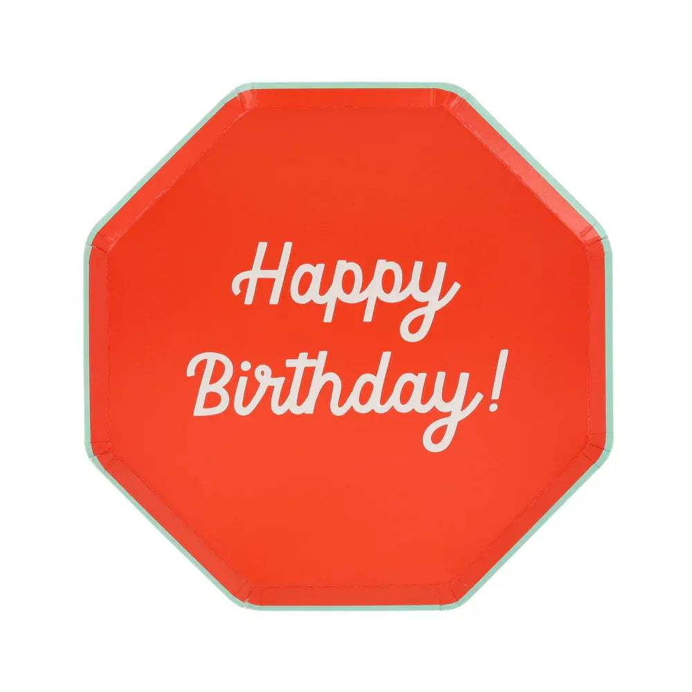 Mixed Happy Birthday Side Plates (x8)