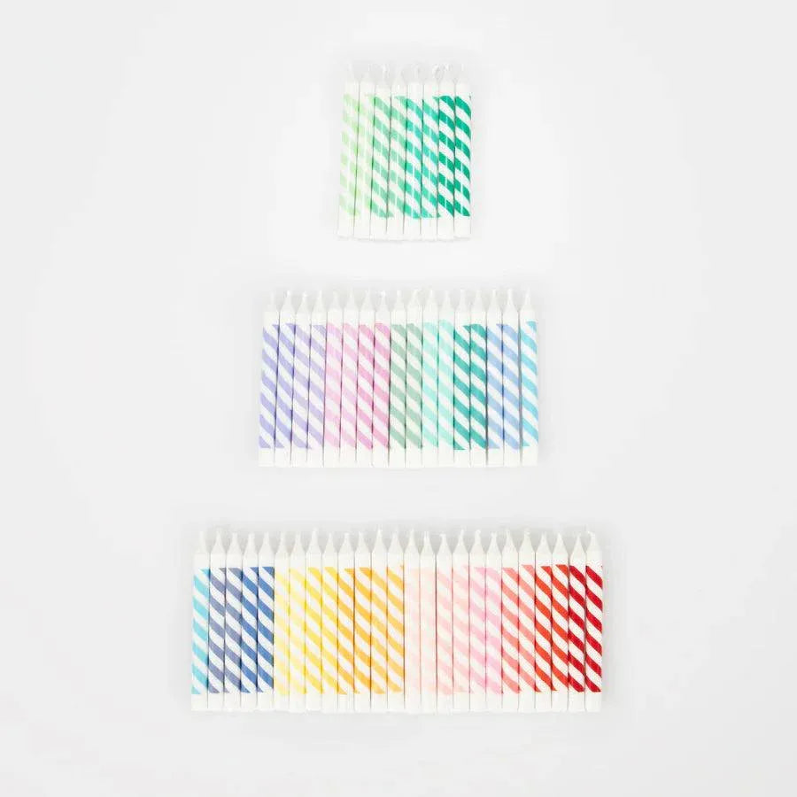 Rainbow Striped Mini Candles (x50)