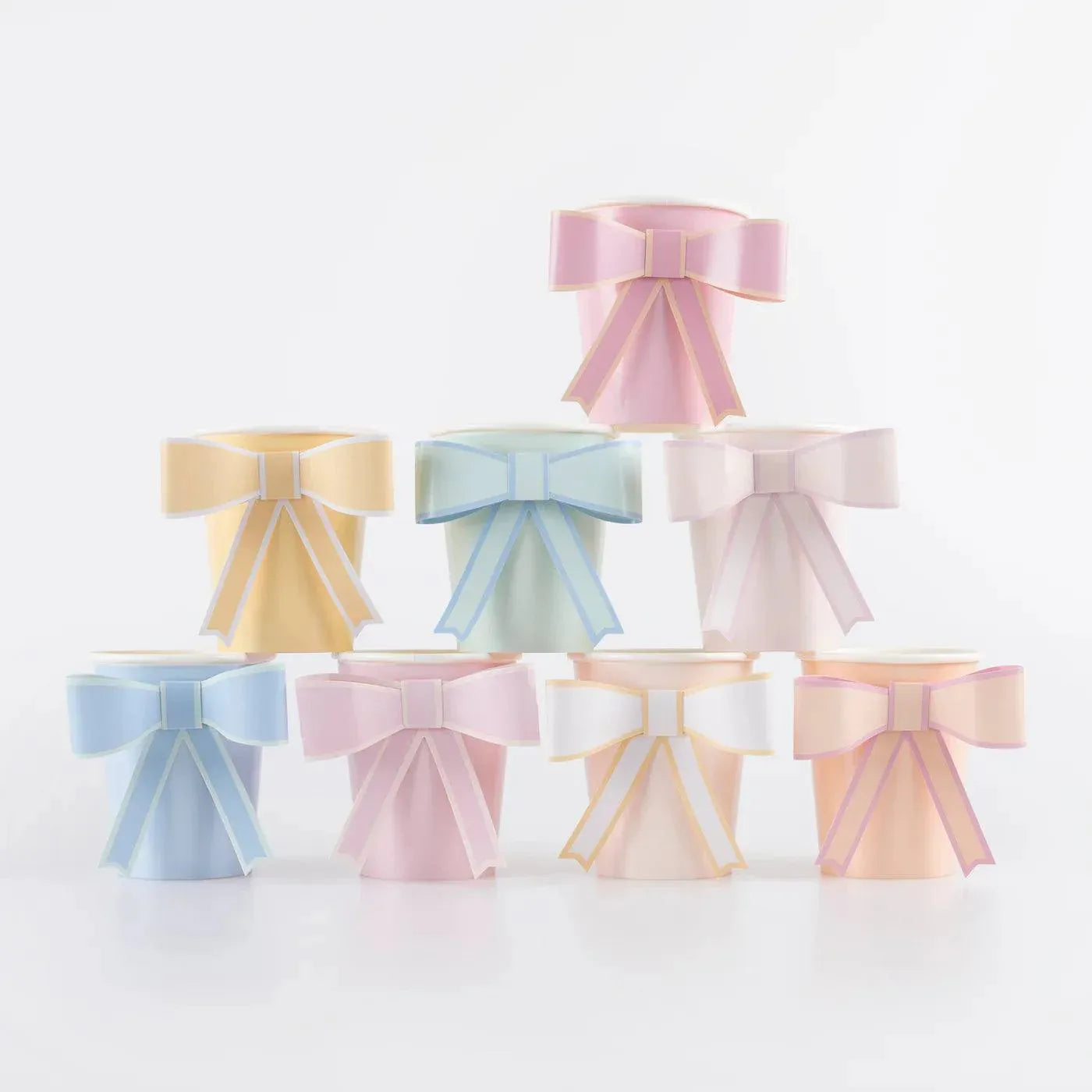 Pastel Bow Cups (x8)
