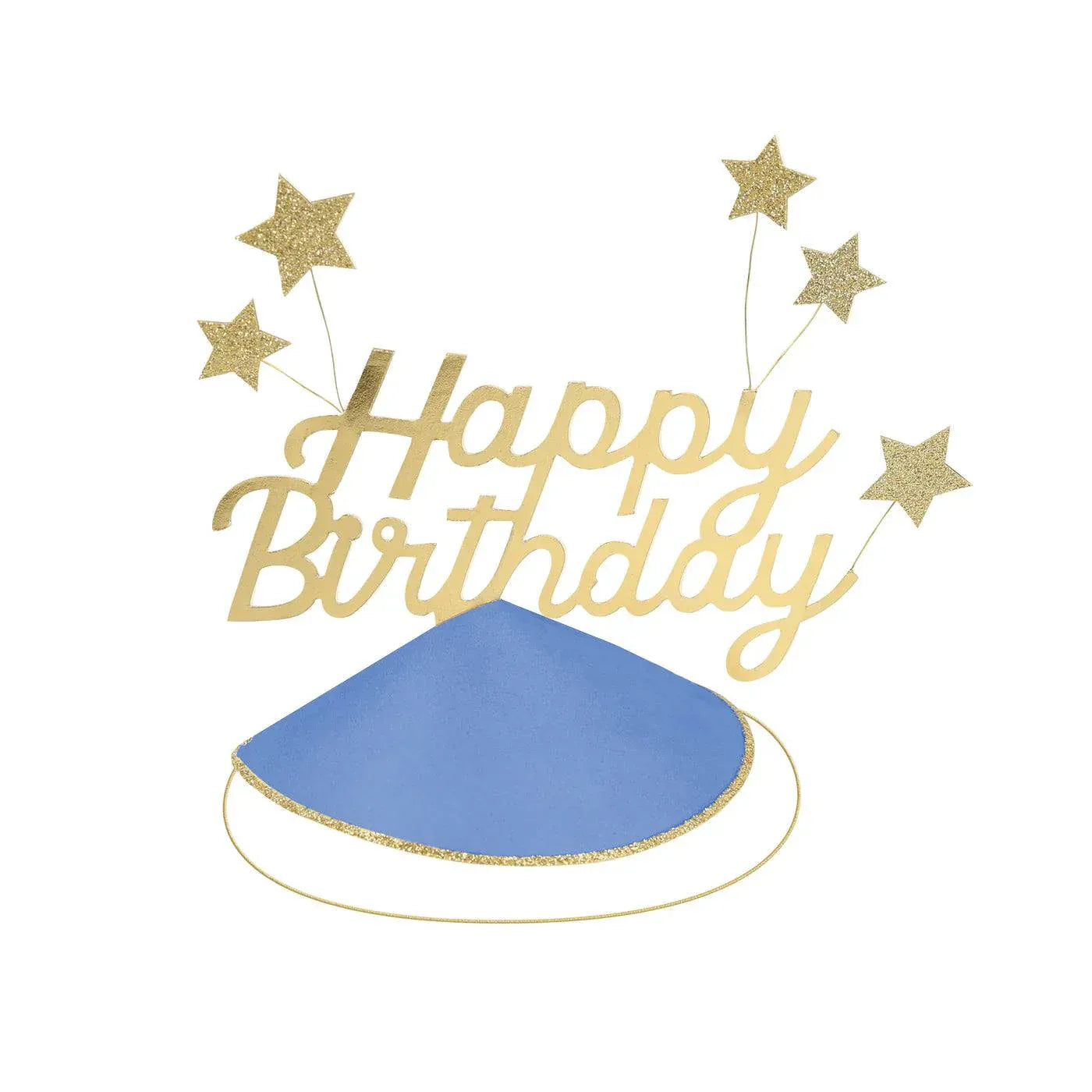 Happy Birthday & Stars Party Hats (x6)
