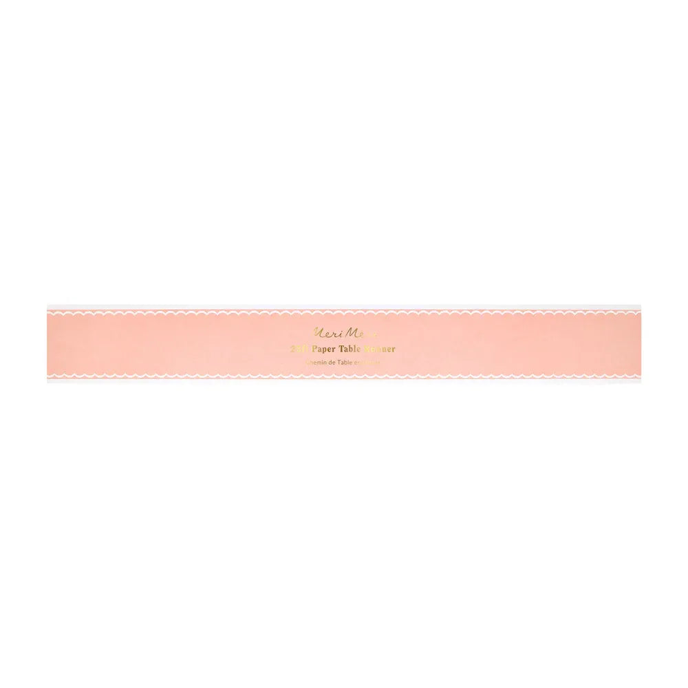 Scalloped Edge Pink Table Runner