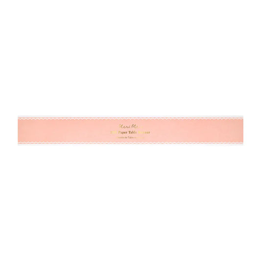 Scalloped Edge Pink Table Runner