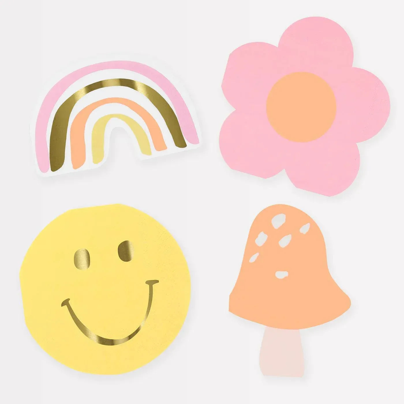 Face Icons Shaped Napkins (x16)