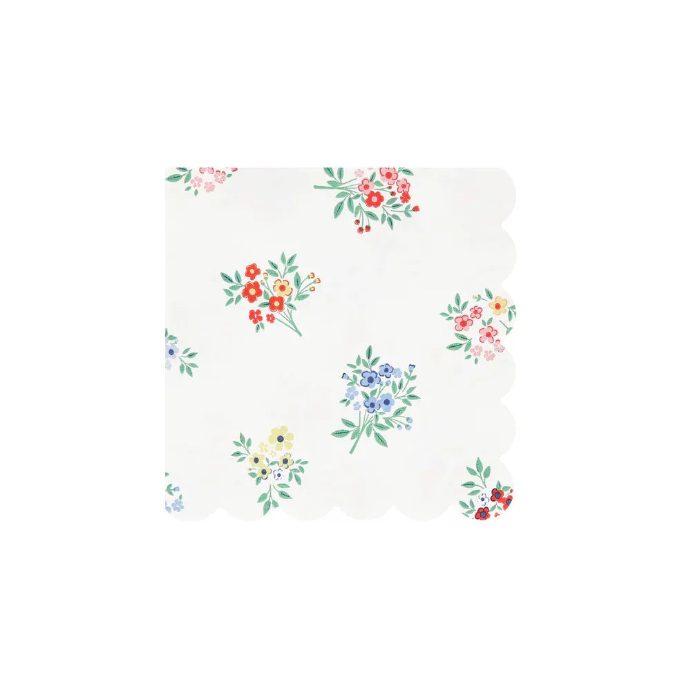 Ditsy Posy Scalloped Small Napkins (x16)