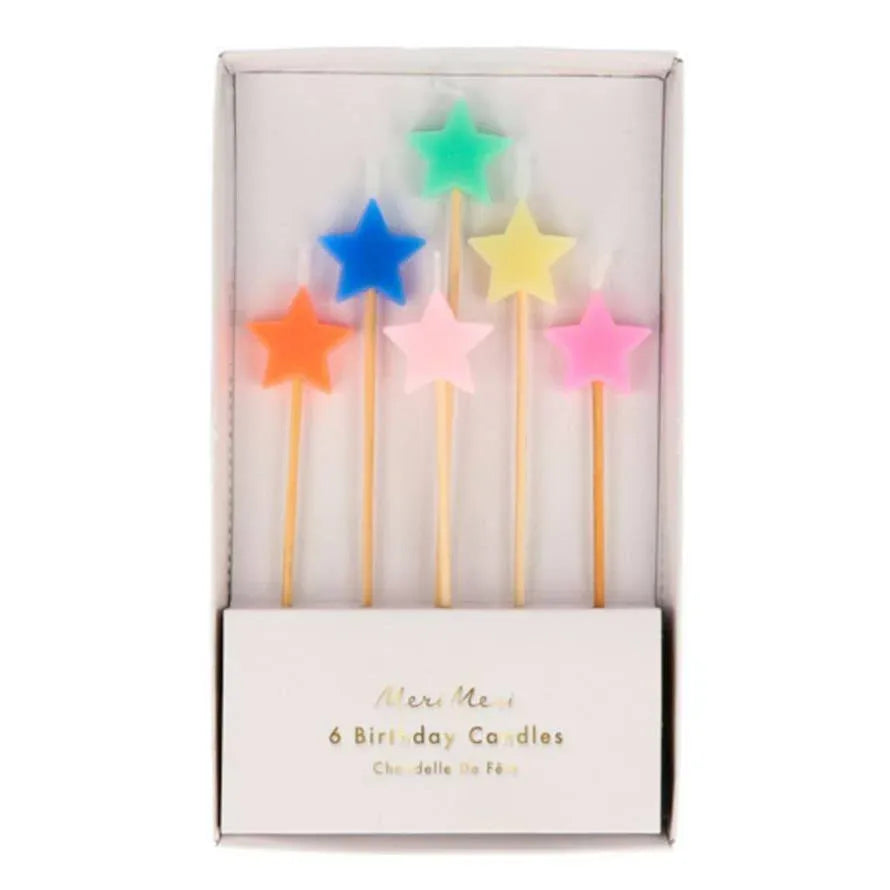 Meri Meri Mixed Star Candles (x 6) - partyalacarte.co.in